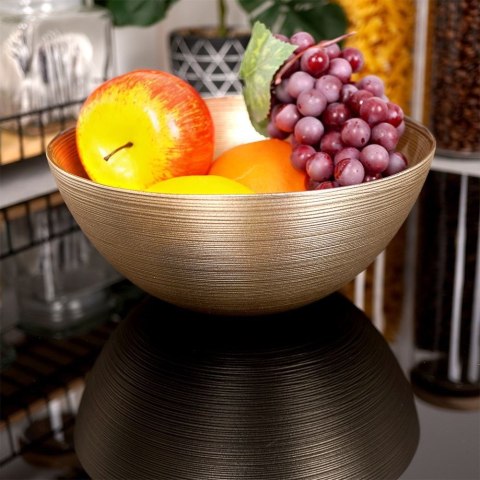 Miska misa szklana do sałatek złota okrągła 21 cm 1,7 l