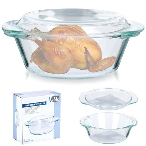 Naczynie żaroodporne z pokrywką szklane 1 l+270 ml Naczynie żaroodporne z pokrywką szklane 1 l+270 ml