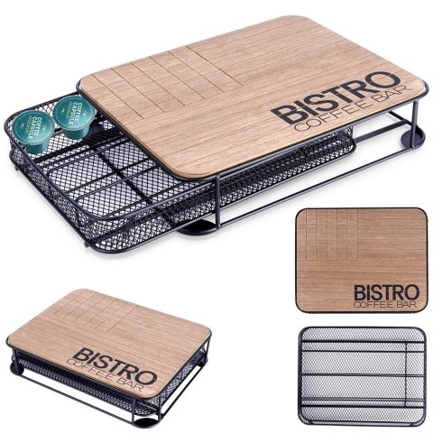 Organizer na kapsułki do kawy metalowy czarny BISTRO 30,5x24x6,5 cm Organizer na kapsułki do kawy metalowy czarny BISTRO 30,5x24x6,5 cm