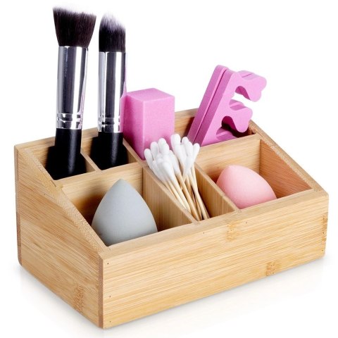 Organizer na kosmetyki do makijażu bambusowy 17x10x8 cm Organizer na kosmetyki do makijażu bambusowy 17x10x8 cm