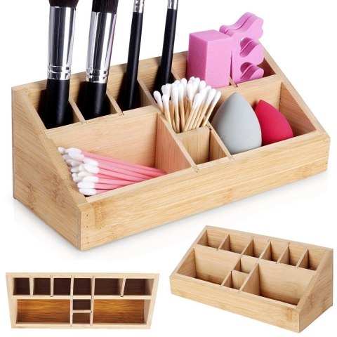 Organizer na kosmetyki do makijażu bambusowy 23x9x8,5 cm Organizer na kosmetyki do makijażu bambusowy 23x9x8,5 cm