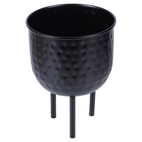 Osłonka na doniczkę na nóżkach metalowa czarna 19x26 cm Osłonka na doniczkę na nóżkach metalowa czarna 19x26 cm