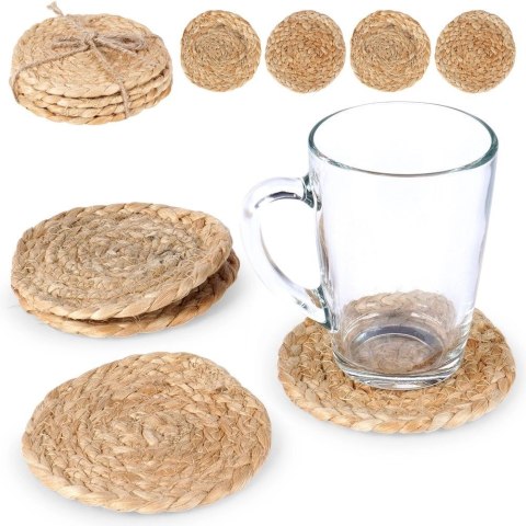 Podstawki pod kubek naturalne 10 cm 4 szt.