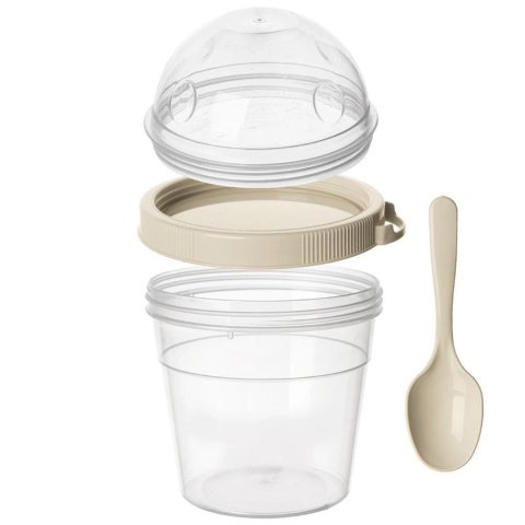 Pojemnik kubek na jogurt z łyżeczką lunchbox 400 ml Pojemnik kubek na jogurt z łyżeczką lunchbox 400 ml