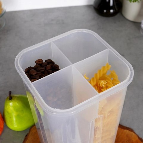 Pojemnik na produkty sypkie z dozownikiem dzielony 3 l Pojemnik na produkty sypkie z dozownikiem dzielony 3 l