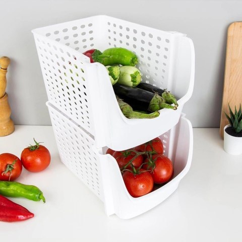 Pojemnik na warzywa i owoce biały 29x21x16 cm Pojemnik na warzywa i owoce biały 29x21x16 cm