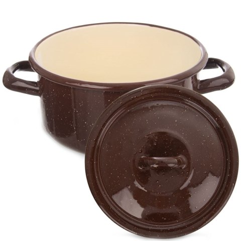 Pokrywka emaliowana pokrywa do garnka brązowa 14 cm