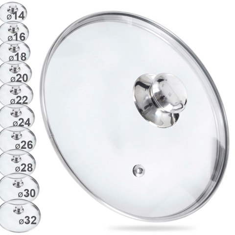 Pokrywka szklana do garnka patelni 28 cm