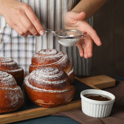 Sitko kuchenne stalowe z rączką okrągłe cedzak durszlak przesiewacz 8 cm