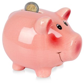 Skarbonka otwierana ceramiczna świnka różowa 12 cm