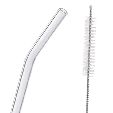 Słomki do napojów szklane z czyścikiem 20 cm 5 el. Słomki do napojów szklane z czyścikiem 20 cm 5 el.