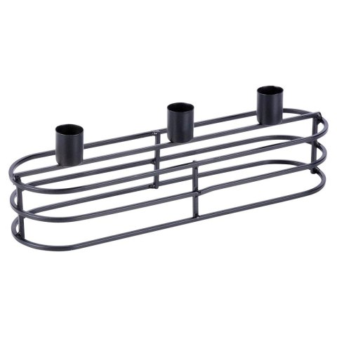 Świecznik metalowy czarny na 3 świeczki 29,5x8,5x9,5 cm Świecznik metalowy czarny na 3 świeczki 29,5x8,5x9,5 cm