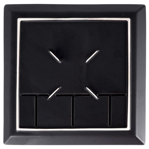 Talerz obiadowy dzielony na przekąski porcelanowy czarny 25x25 cm Talerz obiadowy dzielony na przekąski porcelanowy czarny 25x25 cm