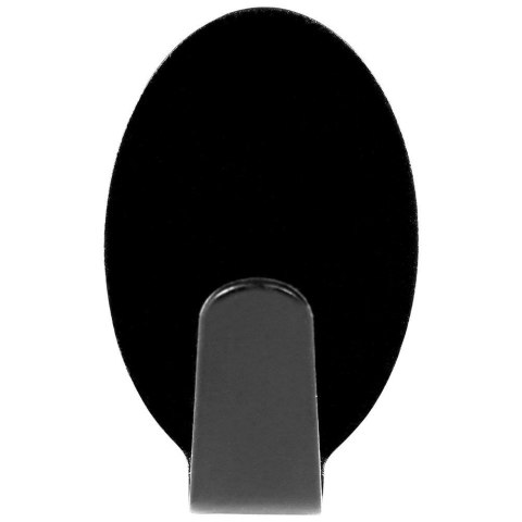 Wieszak samoprzylepny na ręcznik ścierkę / haczyk stalowy owal czarny 6 szt. 3x2 cm