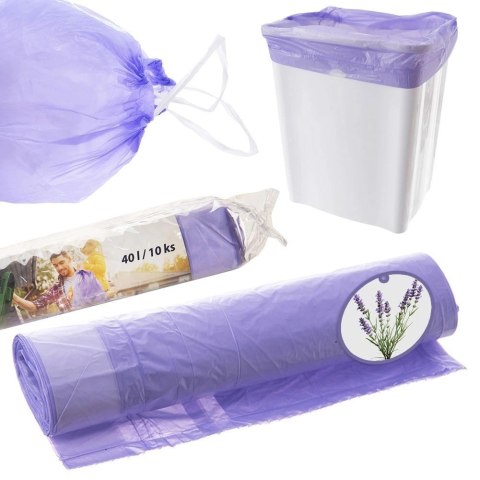Worki na śmieci zapachowe lawendowe 40 l 10 szt. Worki na śmieci zapachowe lawendowe 40 l 10 szt.