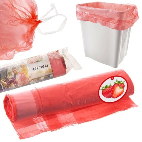 Worki na śmieci zapachowe truskawkowe 40 l 10 szt. Worki na śmieci zapachowe truskawkowe 40 l 10 szt.