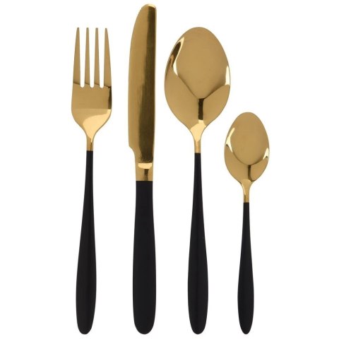 Zestaw Sztućców Stalowy Czarno-Złoty dla 4 osób EXCELLENT HOUSEWARE 16 el. Zestaw Sztućców Stalowy Czarno-Złoty dla 4 osób EXCELLENT HOUSEWARE 16 el.